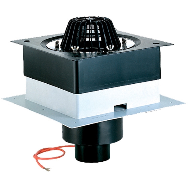 HL63.1/7 Воронка для кровель из профнастила с верт. выпуском, фланцем и электрообогревом DN75